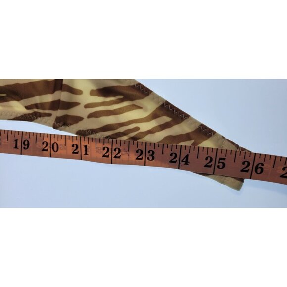 SAME Los Angeles Swim Bikiny Set Womens Acrylic 90s Color beige Brown Zebra Sz L - Picture 13 of 14